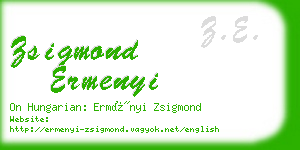 zsigmond ermenyi business card